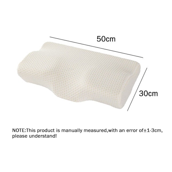 Memory Foam Kudde 50*30CM För Nackskydd Fjärilsformad Kudde Långsam Återhämtning Sovkuddar Avslappnar Halsryggen White 50x30cm