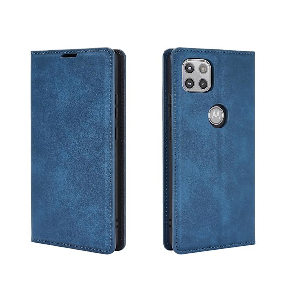 For Motorola Moto G 5G Magnetisk Suge Lær TPU-deksel Dark Blue