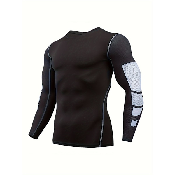 Sports Fitness Tights Mens Longsleeved Quickdrying Tops Running Basketball Training Sports XL