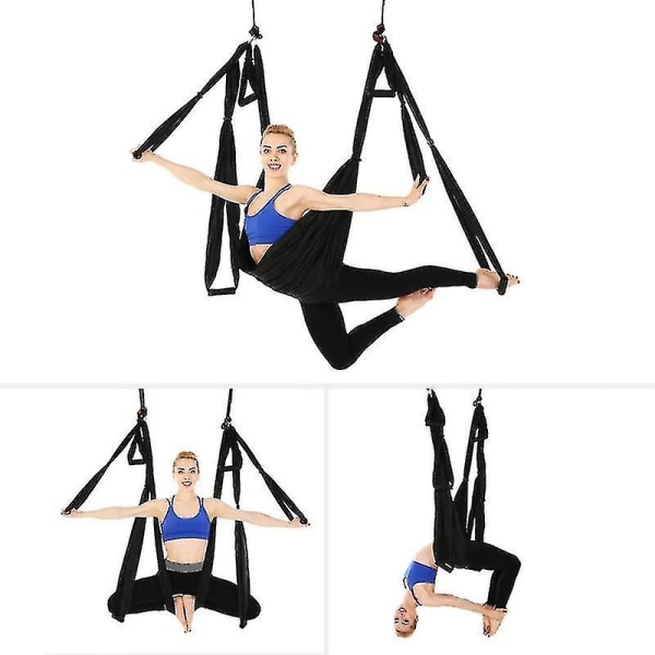 Active Silk Aerial Yoga Swing Set &amp; Hängmatta kit, för förbättrade yogainversioner, flexibilitet, kärnstyrka &amp; Ryggsmärtalindring - Sensorisk sving