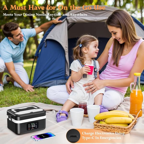 Electric Lunch Box, 1-Liter Smart Heating Lunch Box for Adults with Touch Screen, Fast Heating Portable Food Warmer
