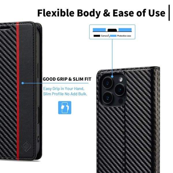 LC.IMEEKE iPhone 16 Pro Max Lompakkokotelo Tekonahkaa - Valkoinen