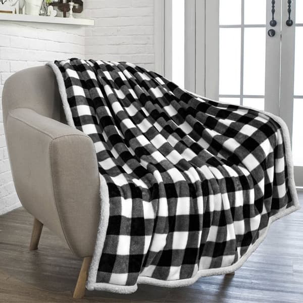 1 ternet fleecetæppe, sherpafor, 460 GSM mikrofiber, til sovesofa stue.