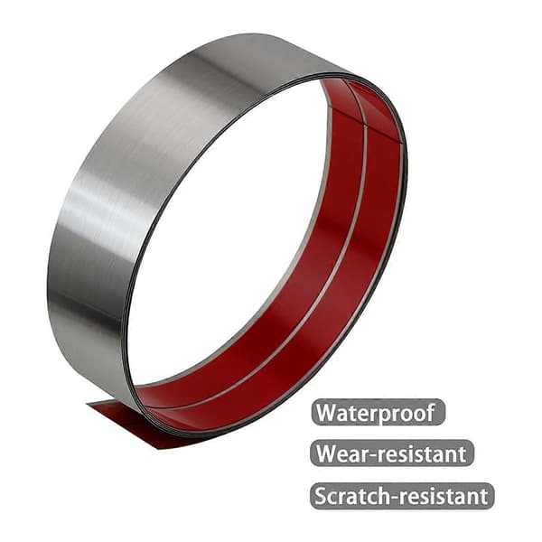 Sparkeplate i rustfritt stål, selvklebende sparkeplatebase Silver