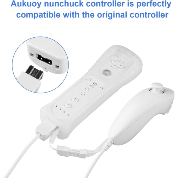CASA 2-pak Nunchuck Controllere til Wii, Nunchuk Joystick Fjernbetjening Spil C