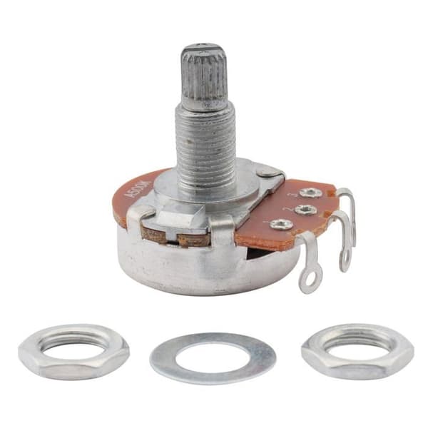 Fullstora 18 mm delade axelmetriska potentiometrar A500K för gitarr (2 stycken)