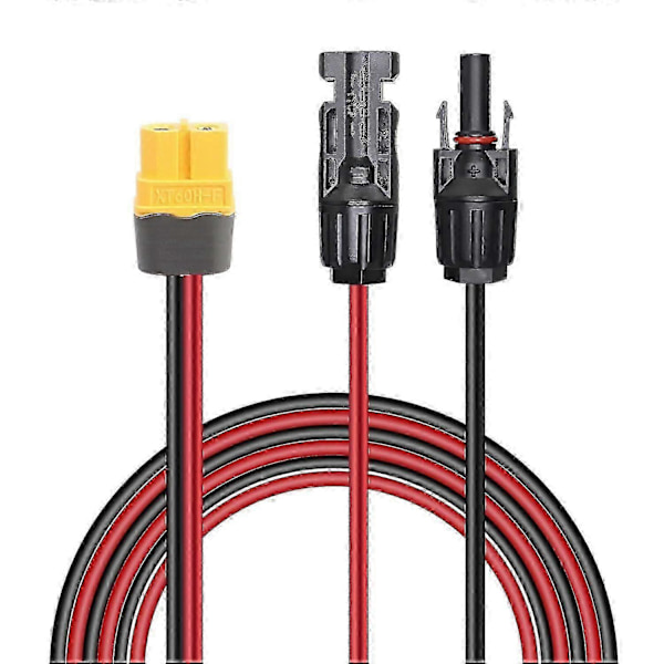 Solpanelkontakt till XT60 12AWG Adapterkabel, för RV Solpanel Bärbar Kraftstation Solgenerator - 1.5M 4.9Ft
