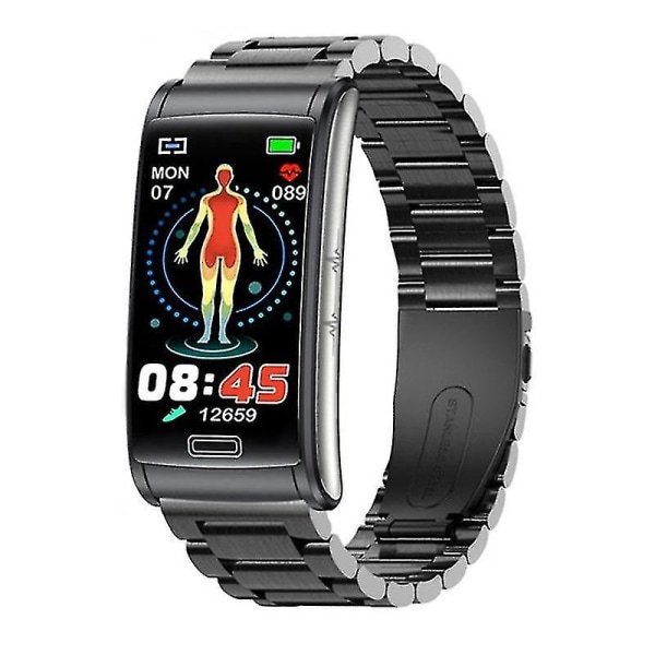 E600 Smart Watch EKG Blodsocker Män Icke-invasiv blodsocker Puls Hälsomätare Kvinnor Sport Smartwath Armband [] Brown leather ecg