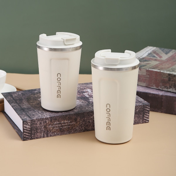 350ml/500ml Rostfri Kaffekopp Rese Termos M Läcksäker Termosflaska Te Kaffe M Vakuumflaska Isolerade Koppar army green 380ml