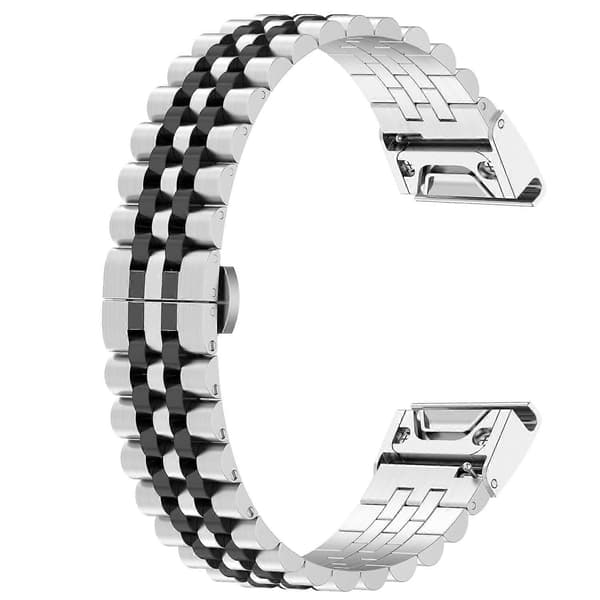 Til Garmin Fenix 7S Urremme Multicolor Silver\/Black B