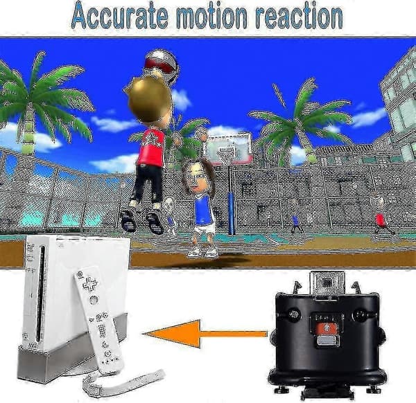 Motion Plus Adapter Sensor for Wii Remote Controller, Motion Plus Adapter Akselerator Erstatning for Wii Motion Plus Adapter Black