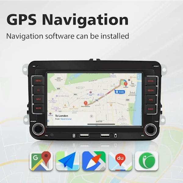 Billaudio med 7 tommer Android Apple Carplay GPS til Volkswagen Golf MK5 Polo Passat Jetta