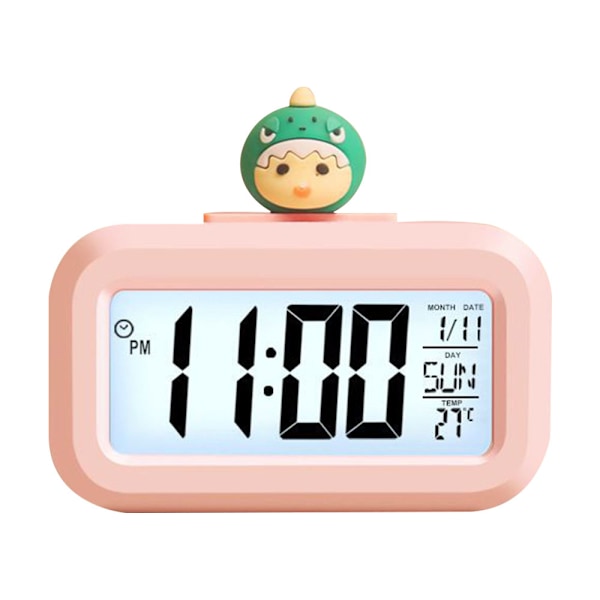 LED Digital Väckarklocka Elektronisk Digital Alarm Skärm Skrivbord Bordsklockor För Hem Kontor Bakgrundsbelysning Snooze Kalenderklocka Dinosaur