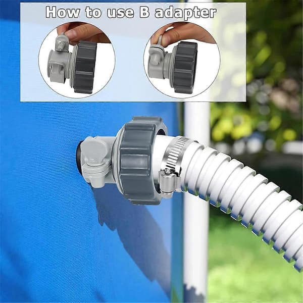 Poolslangadapterkit, 2 typer poolpumpslanganslutning As Shown