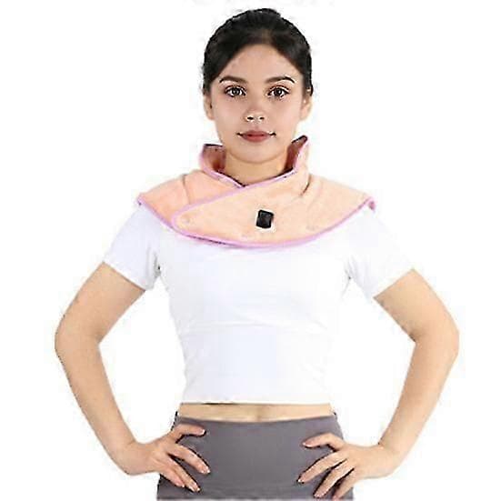 Neck and Back Shoulder Heating Pad, Electric Heating Pad, Rechargeable, Double-Sided Plush, Cordless Warming Wrap grey