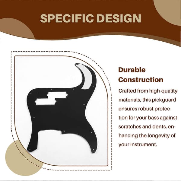 Bas Pickguard til PB Bas, Tilbehør til musikinstrumenter Black