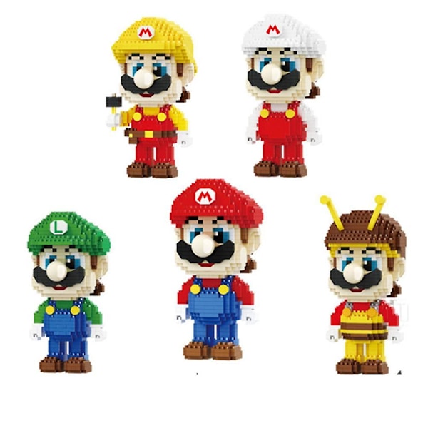 Super Mario Byggklossar Pussel Mikro 3d Figurer Pedagogiska Tegel Leksaker Color4