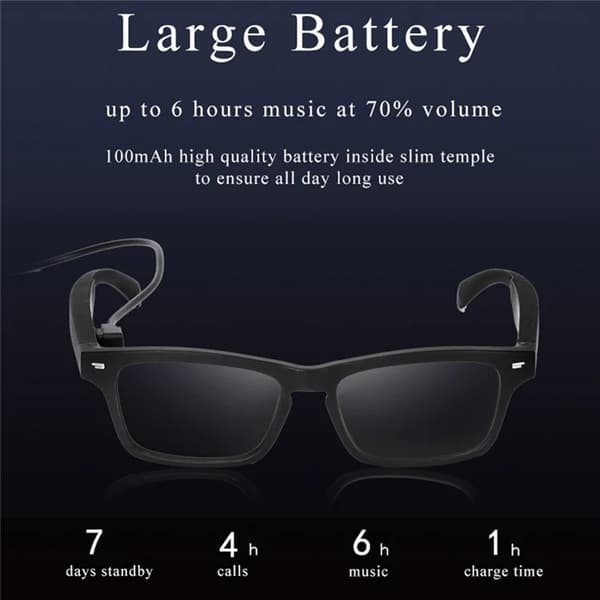 Smart Glasses Waterproof Bluetooth KY01 Polarized Design Svart 167