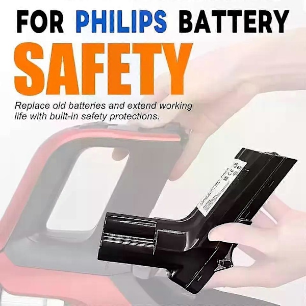 Gjelder for Philips SpeedPro Max Aqua Stick Trådløs 25.2V Erstatningsbatteri Støvsuger XC8055/01 XC8045/01 XC8043/01 XC8347/01 XC8349/01 2500mAh