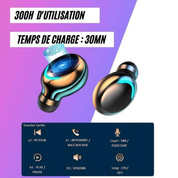 LESS® ePods Black ES6 Pro Bluetooth-øretelefoner - Stereo - Tilsluttet enhed