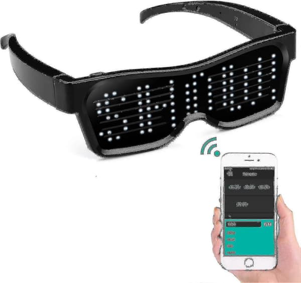 LED Briller Bluetooth App Forbundet LED Display Smart Briller DIY Funky Briller