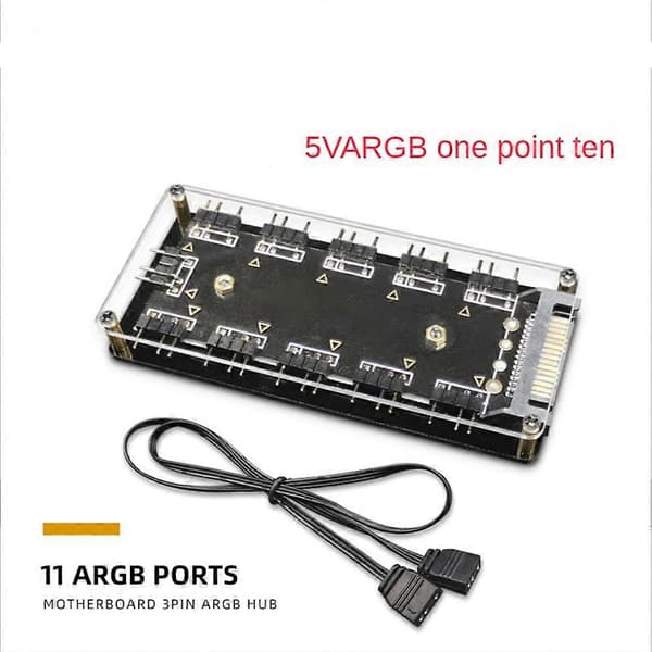 10 porte RGB blæser HUB PC computer desktop 5V 3PIN ARGB forlænger splitter bærbar strømadapter