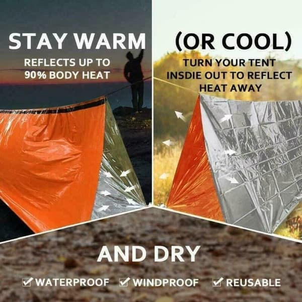 1/2/4/6-pakning Nødsovepose/Bivvy – Overlevelsessovepose 2 Pack