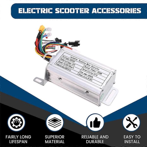 36V 350W Brushless Controller+Bluetooth Meter+Lys+Accelerator+Cover Kit til M365/M365 Pro Elektrisk Scooter Silver