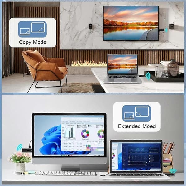 Wireless HDMI-Compatible Transmitter and Receiver, LED Display, 4K Decoding & 1080P Wireless Extender for PC