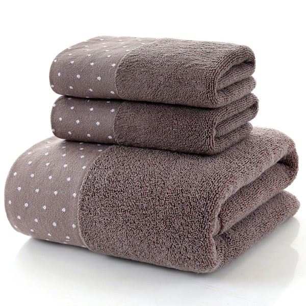 3-delars handduksset i bomull, 35 x 75, 70 x 140, badhandduk med geometriskt tryck 9 70x140 3pcs