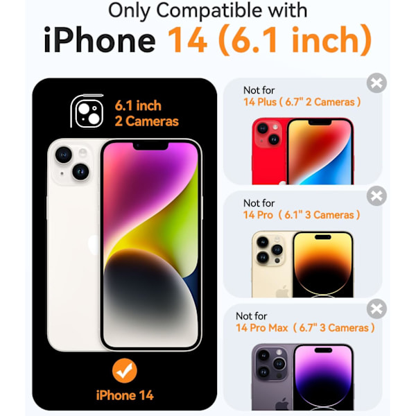 Magnetiskt skal för iPhone 16 Pro Max med fullständigt kameraskydd [Kompatibelt med MagSafe] [Transparent matt] Skyddande mobilskal, Lila Röd Red iPhone 14