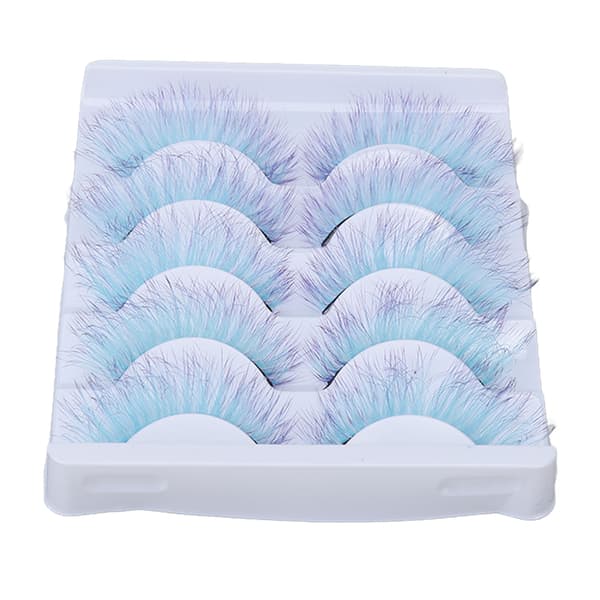 5 Pcs Colorful Eyelashes Dramatic Gradient Color False Eyelashes Fluffy 3D Curled Fake AG12