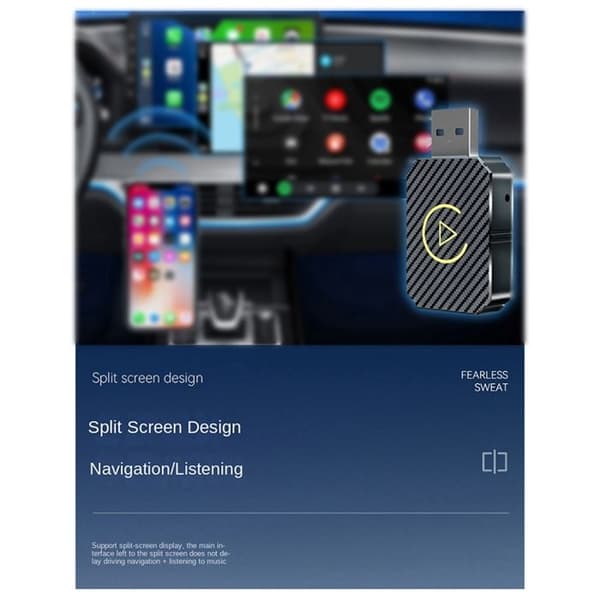 2-i-1 CarPlay Box Android Auto-omformer Trådløs CarPlay Bil Android Smart Box Trådløs Adapter Biladapter