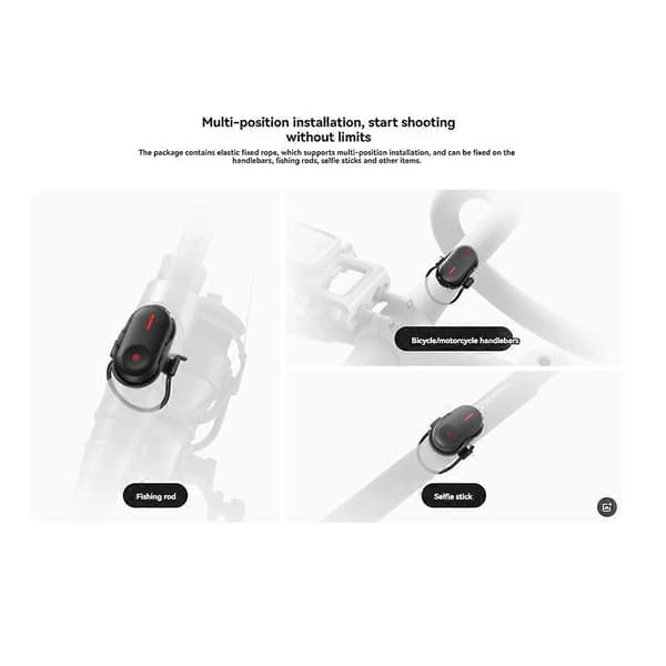 Mini Fjernkontroll 33ft 10m Kontroller for Insta 360 X4 Black
