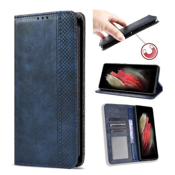 Etui til Blackview A50 med støtte, magnetisk lukking, lommebok i lær... Blue
