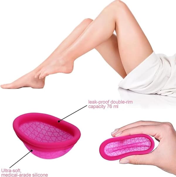 Feminint sæt med 2 menstruationskopper - Genanvendelig menstruationsmist - Blød Pe