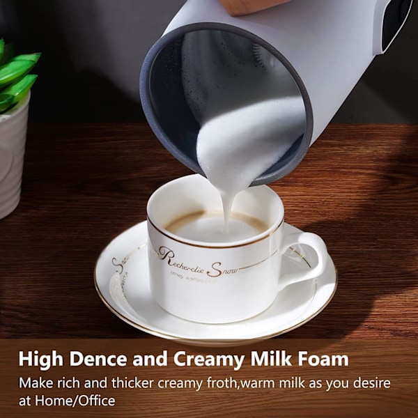Automatisk 4-i-1 elektrisk mjölkskummare för cappuccino, mjölk, varm choklad och isad mjölk white