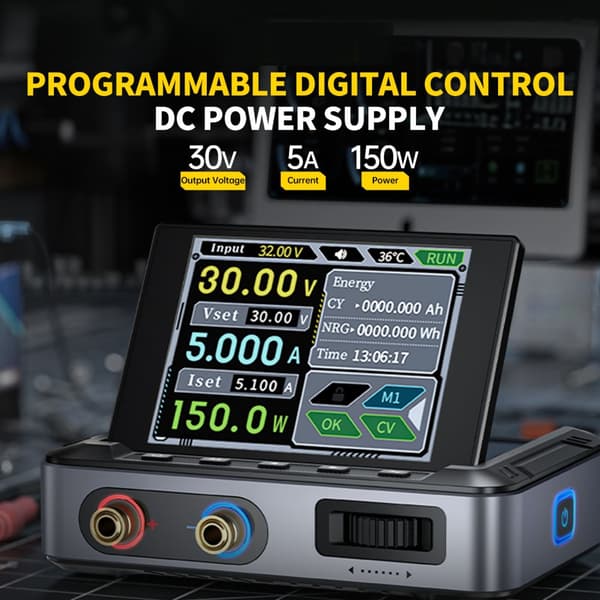 User-friendly Power Supply 30V 5A for Serial Device Connection, Portable Size Standard 0.42