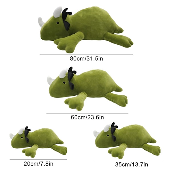 Stor dinosaurie viktad plyschdocka leksak tecknad film stoppad djurdockor mjuk leksak födelsedagspresent för barn Green 31.5In