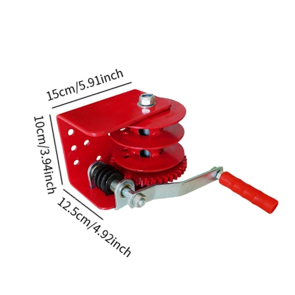 Kanalanostinvinssi Helppokäyttöinen Tukeva Maksimikuorma 500kg Hiiliteräs Rautasormus Hand Crank 15cmx12.5cmx10cm