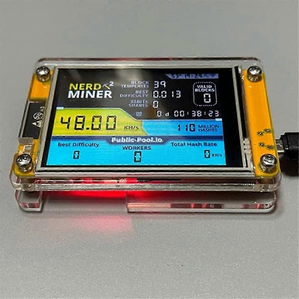 NerdMiner V2 2,8 tums display BTC Solo Lottery Nerd Miner 56KH/S Crypto Solo Mining Machine