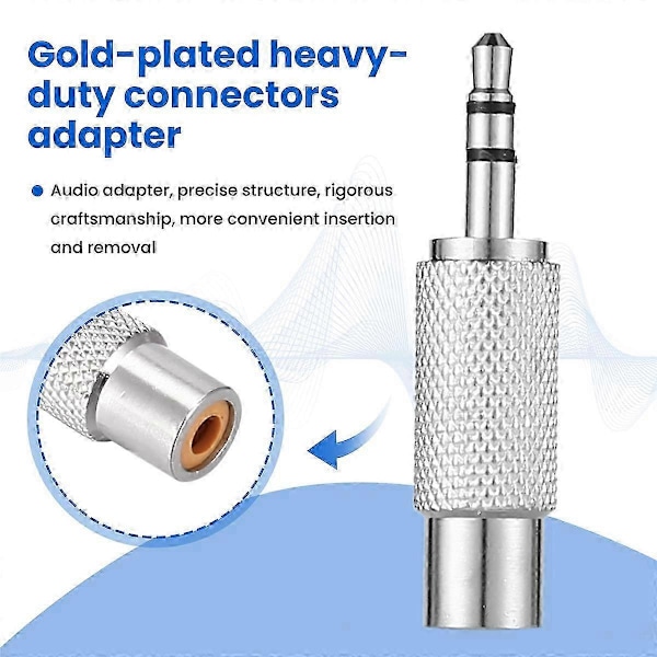 3,5 mm Stereo Han til Mono Hun Audio Adapter silver
