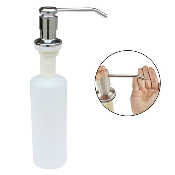 Integrerad tvål- eller lotiondispenser för diskbänk.