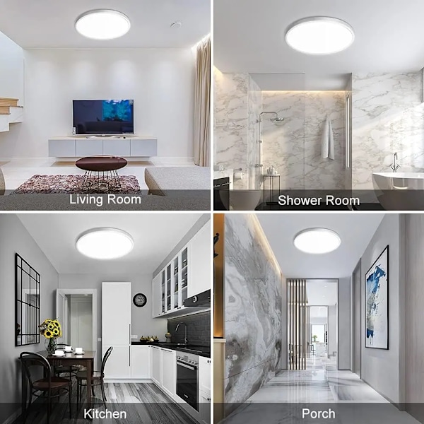Smart taklampe for soverom, LDE for stue, hovedlampe med øyebeskyttelse 30W30cm