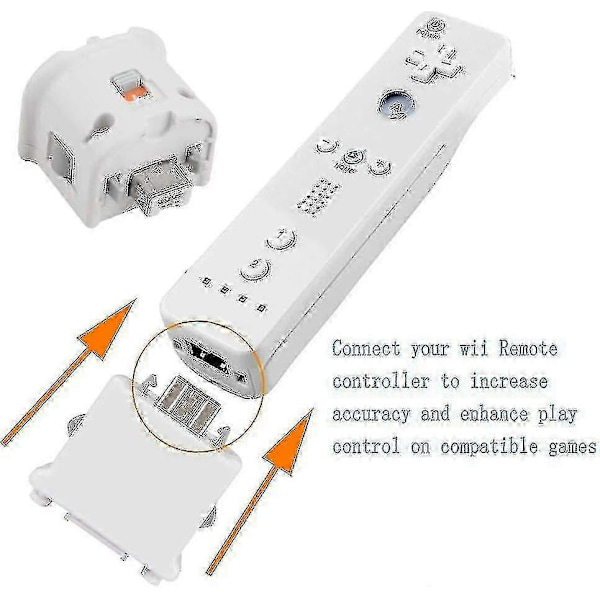 Motion Plus Adapter Sensor for Wii Remote Controller, Motion Plus Adapter Akselerator Erstatning for Wii Motion Plus Adapter White