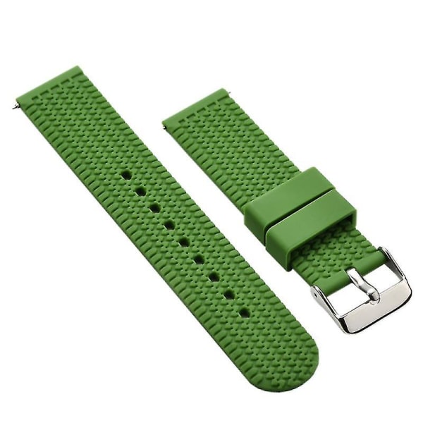 24mm Creative Träningsdäck Grain Miljövänligt Silikon Klockband Grön