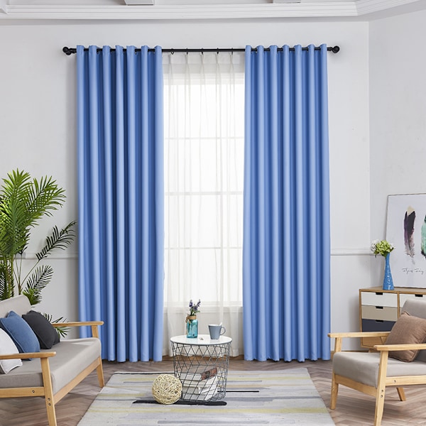 Mørklægningsgardiner til soveværelse og stue, 1 panel polyester med sort bagside (flere farver) gris W132 x H213cm+Grommet Top