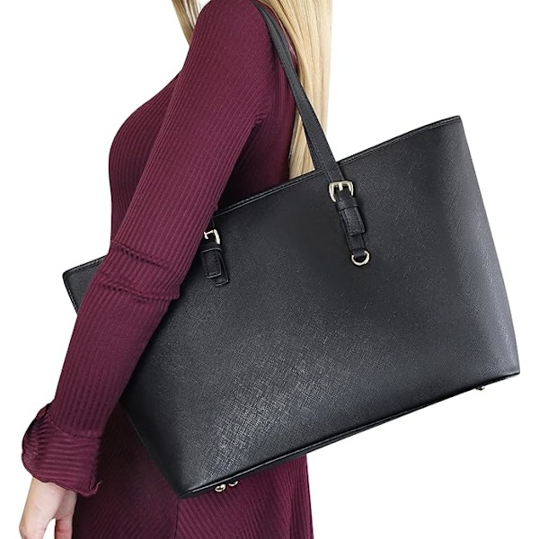 Dame shopper klassisk elegant håndveske bæreveske svart