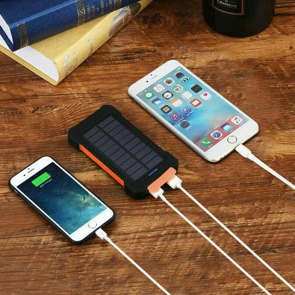 Solcellsladdare med 20000mAh kapacitet, svart Svart Svart 20 000