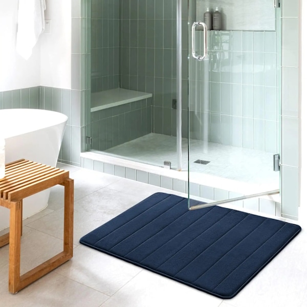 Superabsorberande Badrumsmattor Rs Mjukt Memory Foam Golv Sovrum Toalett Dusch R Heminredning Maskintvättbar Navy Blue 40x60